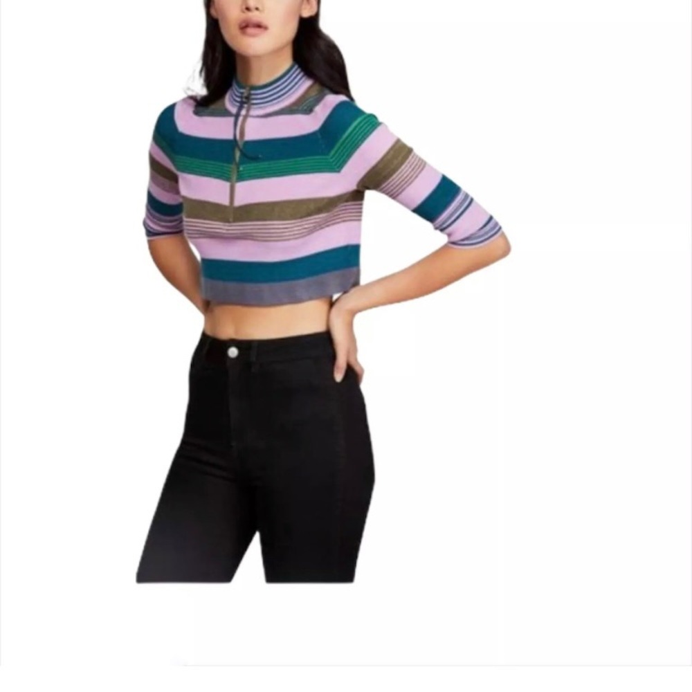 NWT FREE PEOPLE STRIPED RIPTIDE CROP TOP SIZE XS